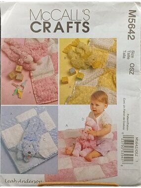 UNCUT McCalls Crafts M5642 Baby Gifts Sewing Pattern For Blanket & Toys OSZ 2008